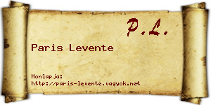 Paris Levente névjegykártya